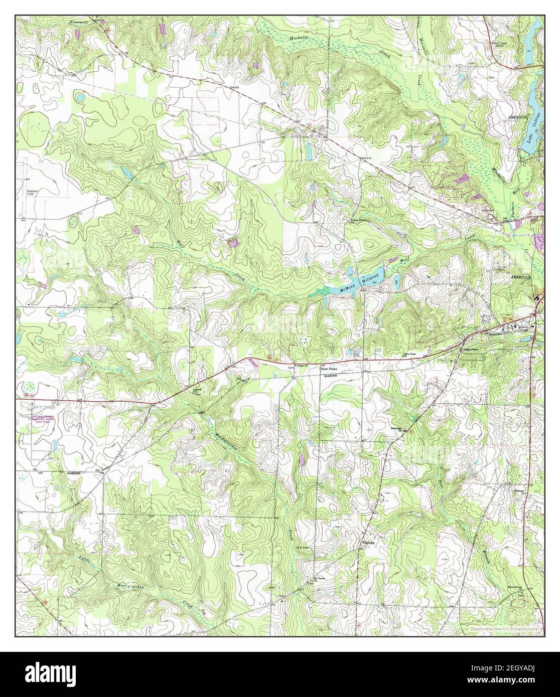 Lake Collins, map 1973, 124000, United States of America by Timeless Maps, data U.S