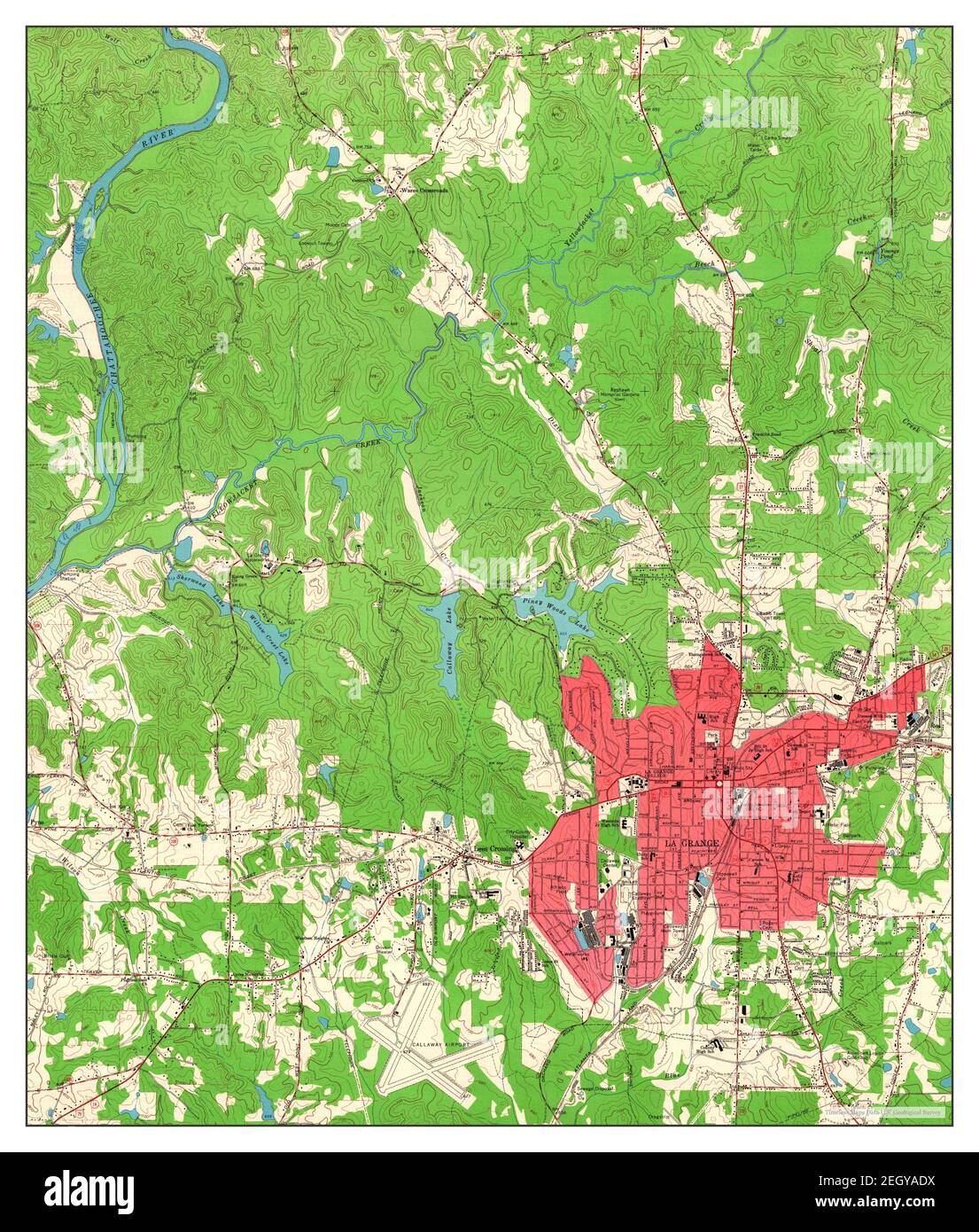 La Grange, map 1964, 124000, United States of America by
