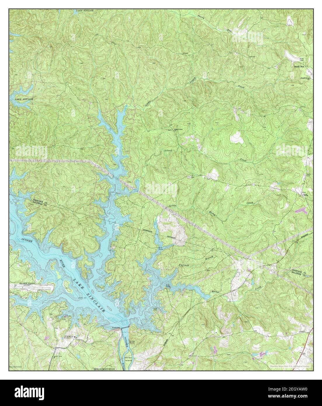 Lake Sinclair East, map 1972, 124000, United States of