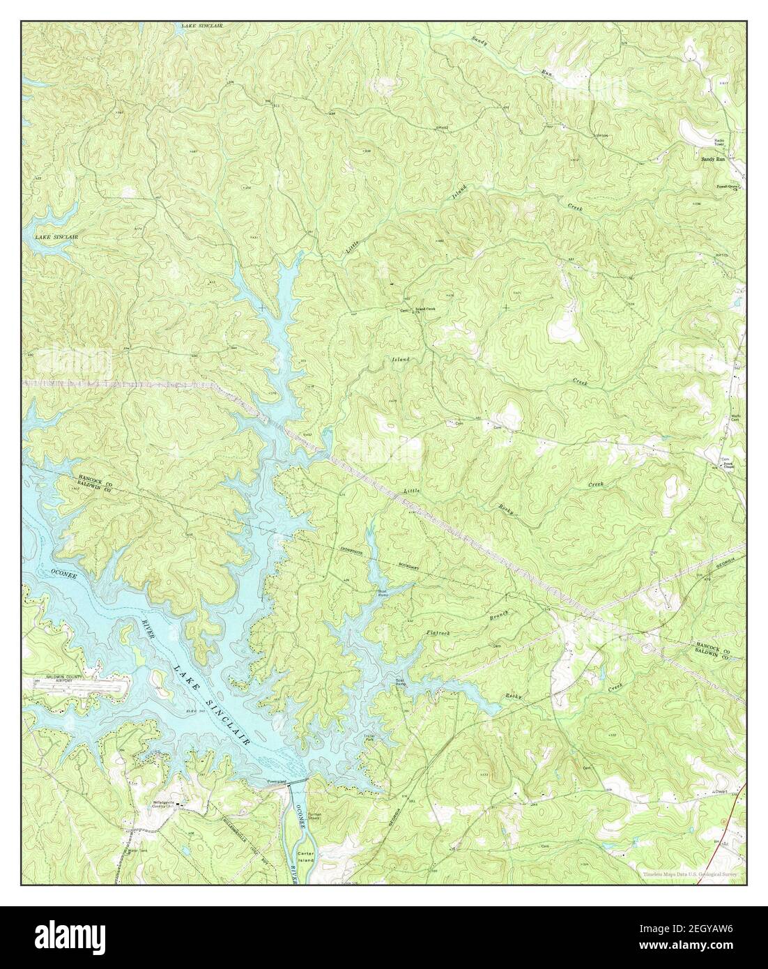 Lake Sinclair East, Georgia, map 1972, 1:24000, United States of ...