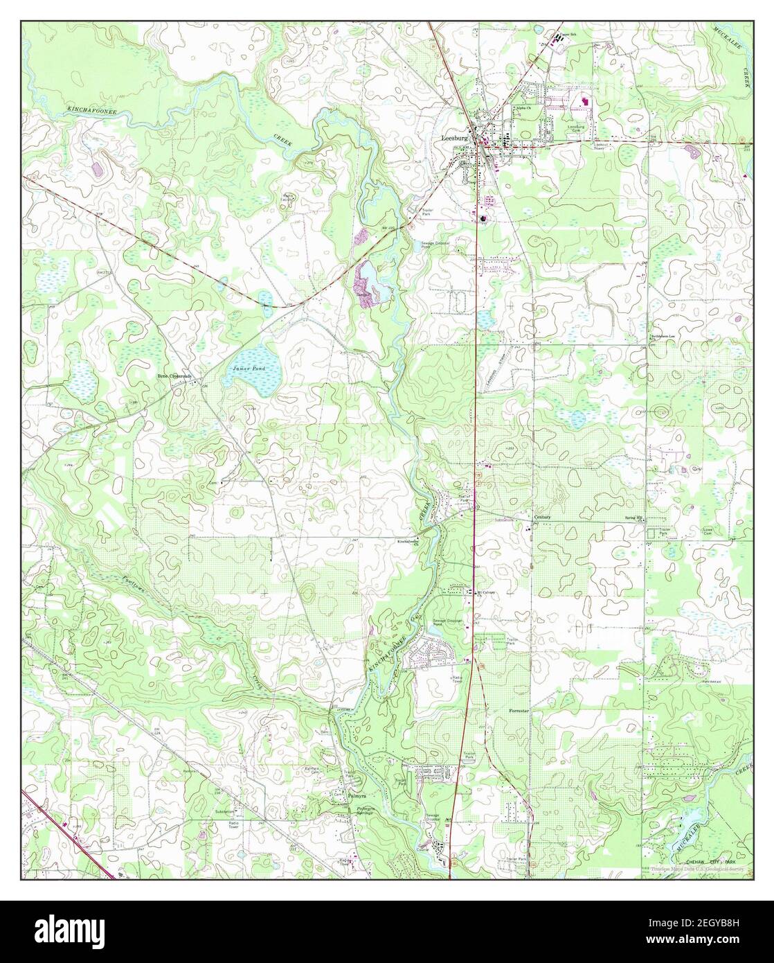 Leesburg, Georgia, map 1973, 1:24000, United States of America by Timeless Maps, data U.S. Geological Survey Stock Photo