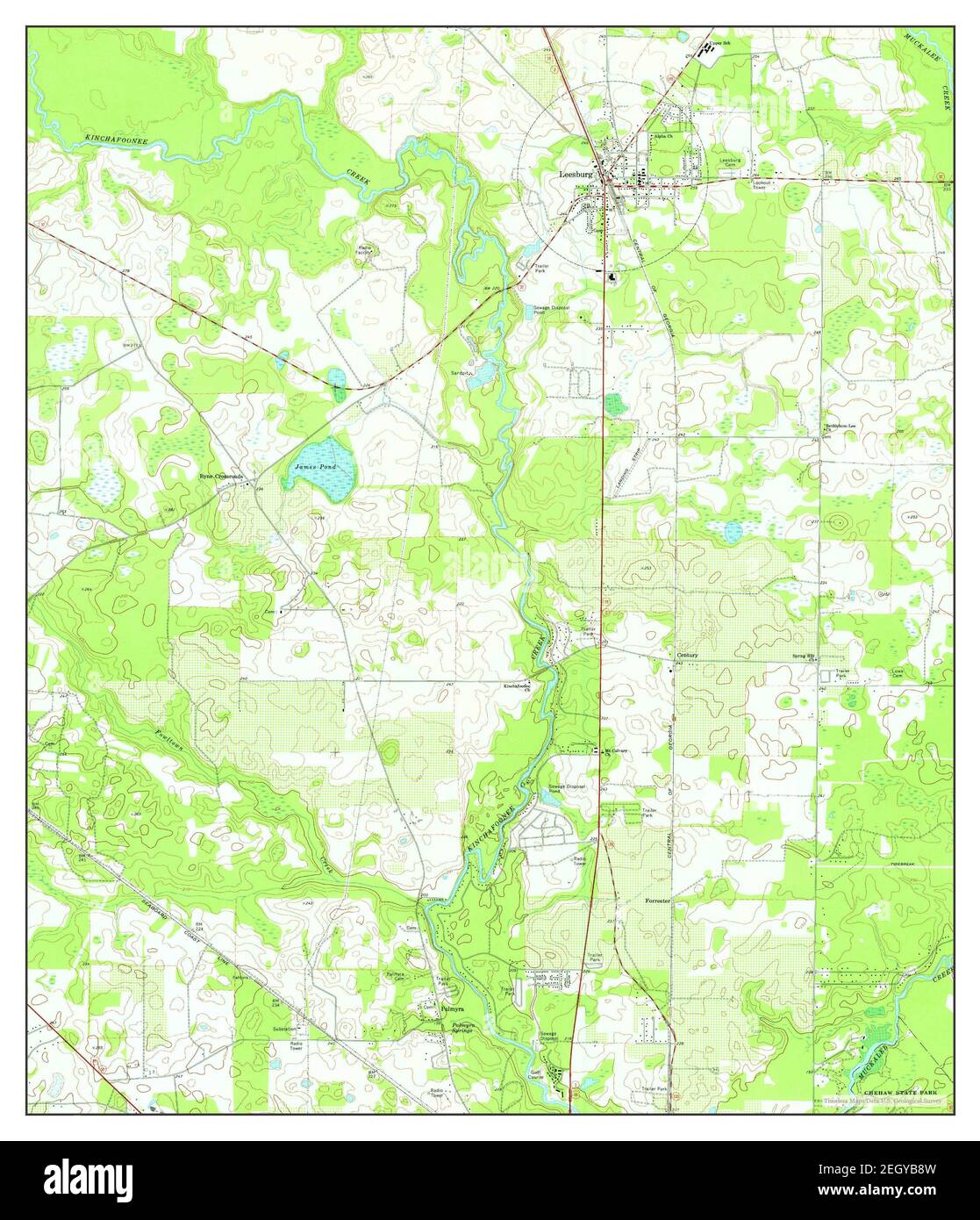 Leesburg, Georgia, map 1973, 1:24000, United States of America by Timeless Maps, data U.S. Geological Survey Stock Photo