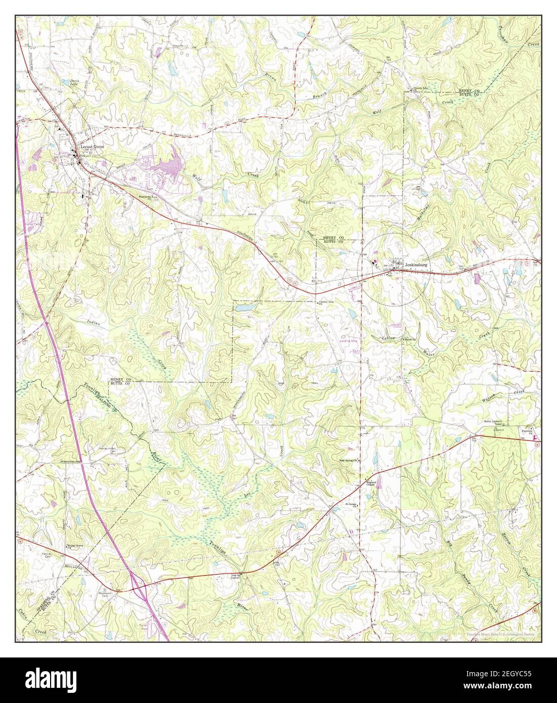 Locust Grove, map 1964, 124000, United States of America by