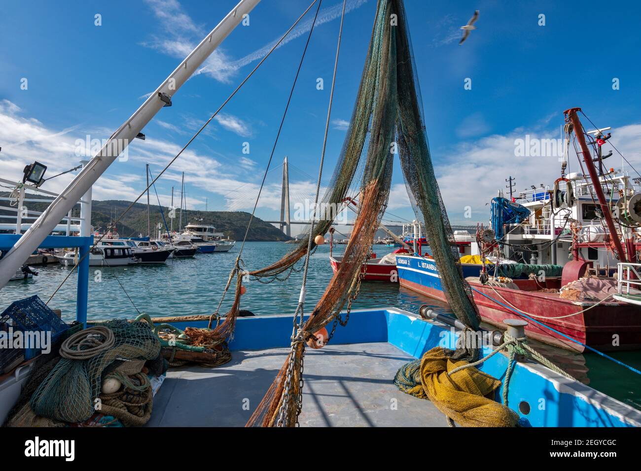 Poyrazkoy Fishing Harbor in Beykoz district of Istanbul, Turkey Stock Photo