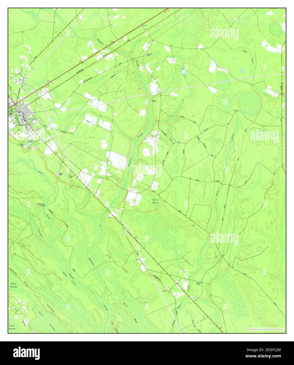 Ludowici, map 1978, 124000, United States of America by