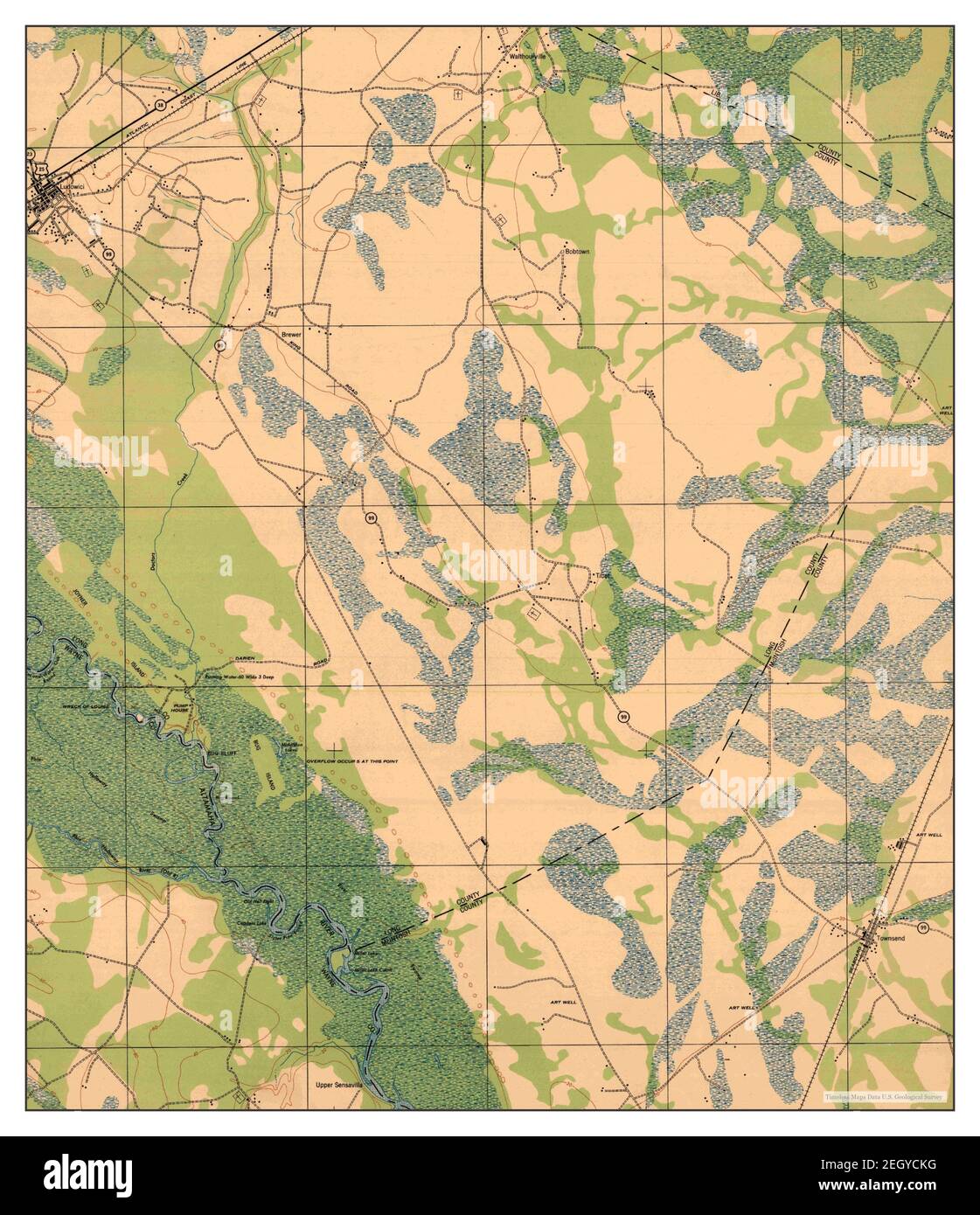 Ludowici, map 1943, 162500, United States of America by