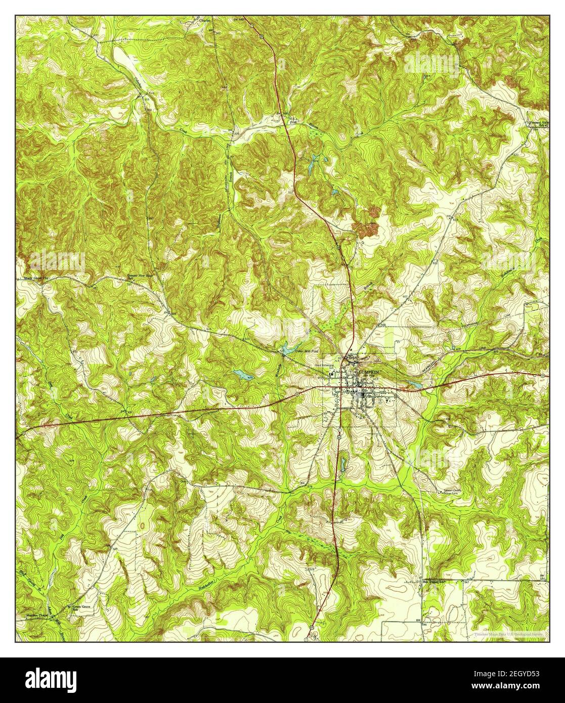 Lumpkin, Georgia, map 1950, 1:24000, United States of America by Timeless Maps, data U.S. Geological Survey Stock Photo