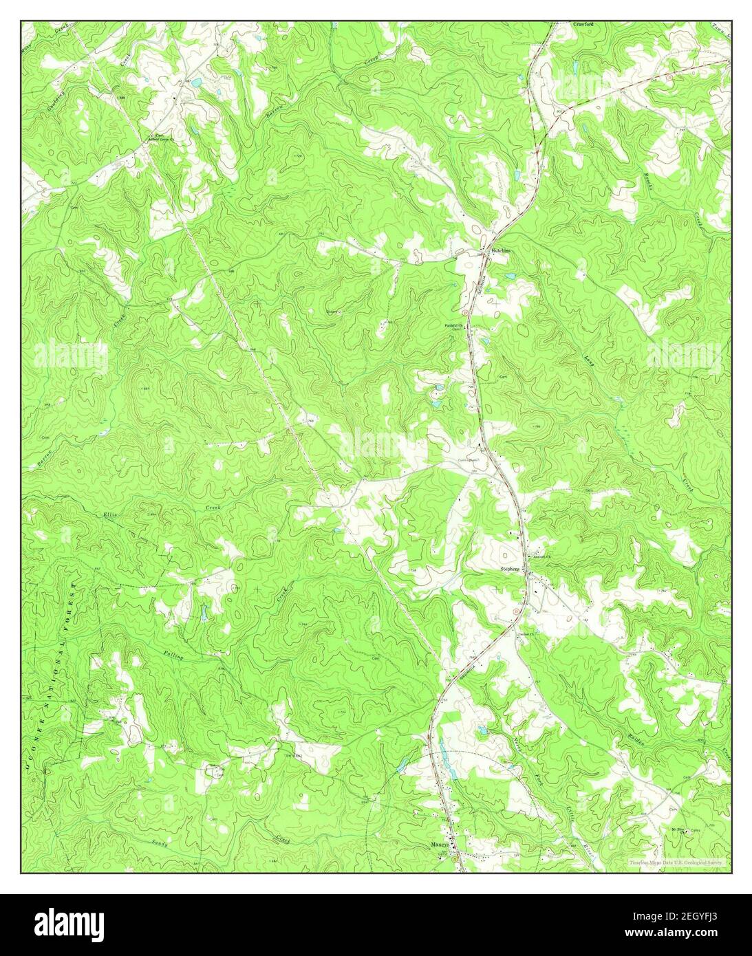 Maxeys, map 1971, 124000, United States of America by