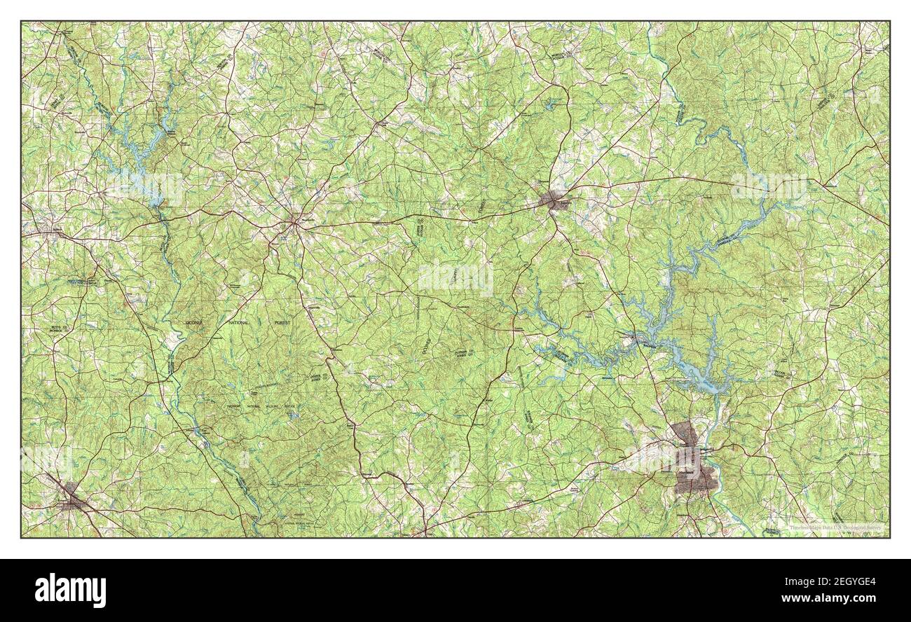 Milledgeville, Georgia, map 1981, 1:100000, United States of America by Timeless Maps, data U.S. Geological Survey Stock Photo
