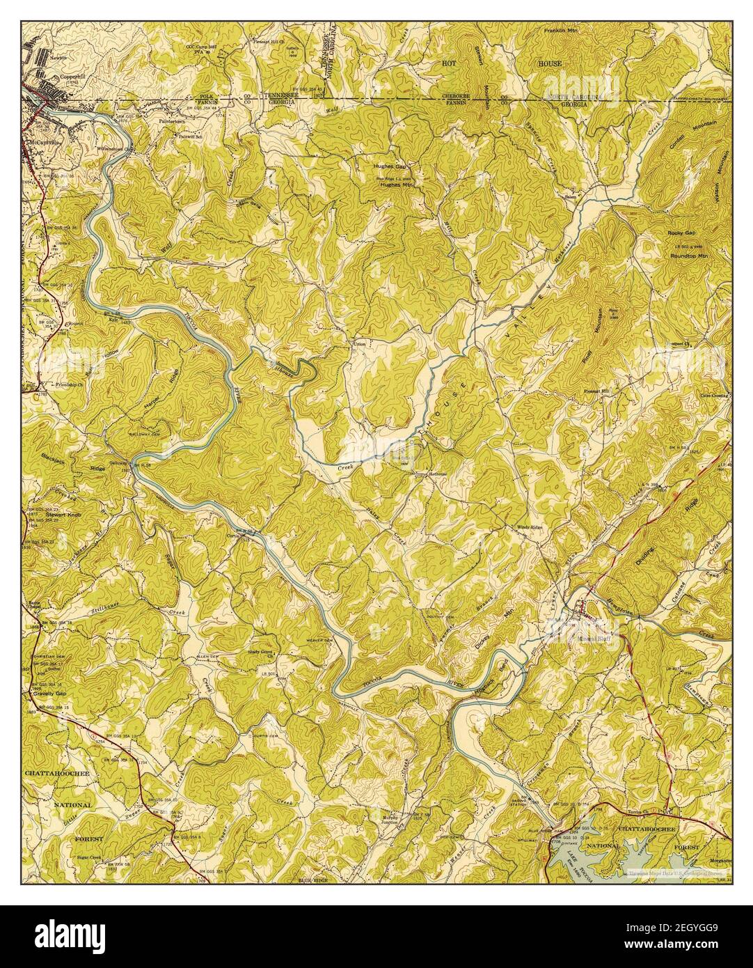 Mineral Bluff, map 1943, 124000, United States of America by