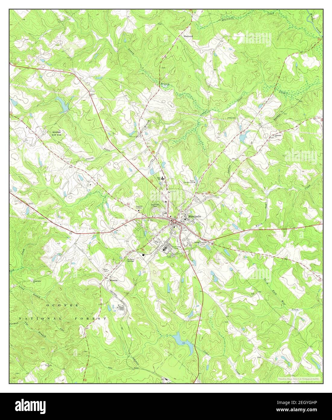 Monticello, map 1972, 124000, United States of America by