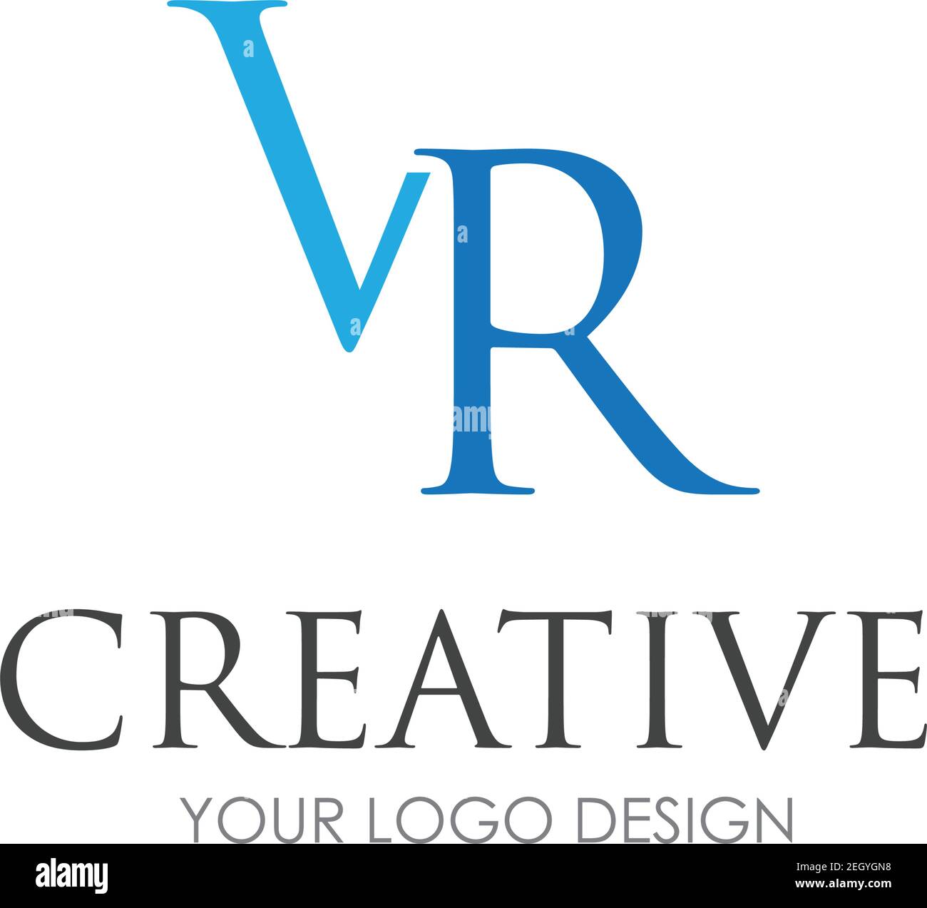 VR Letter Logo Design with Creative Modern Trendy Stock Vector