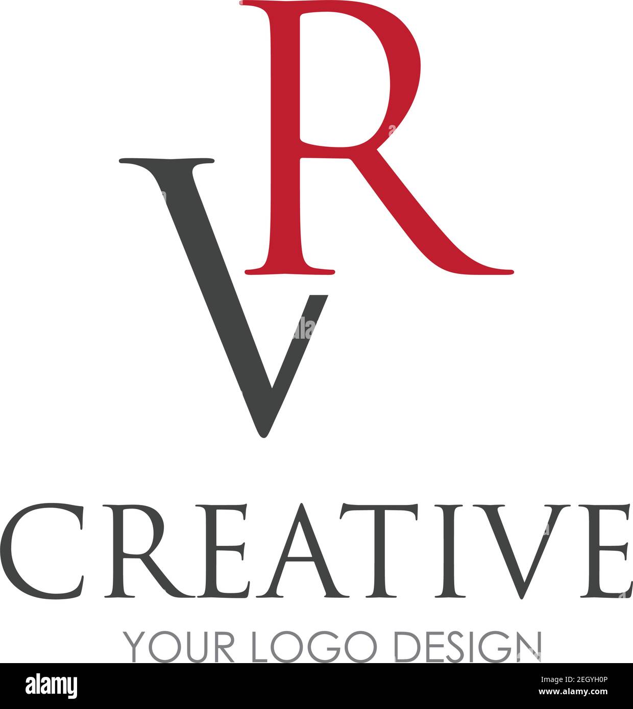 VR Letter Logo Design with Creative Modern Trendy Stock Vector