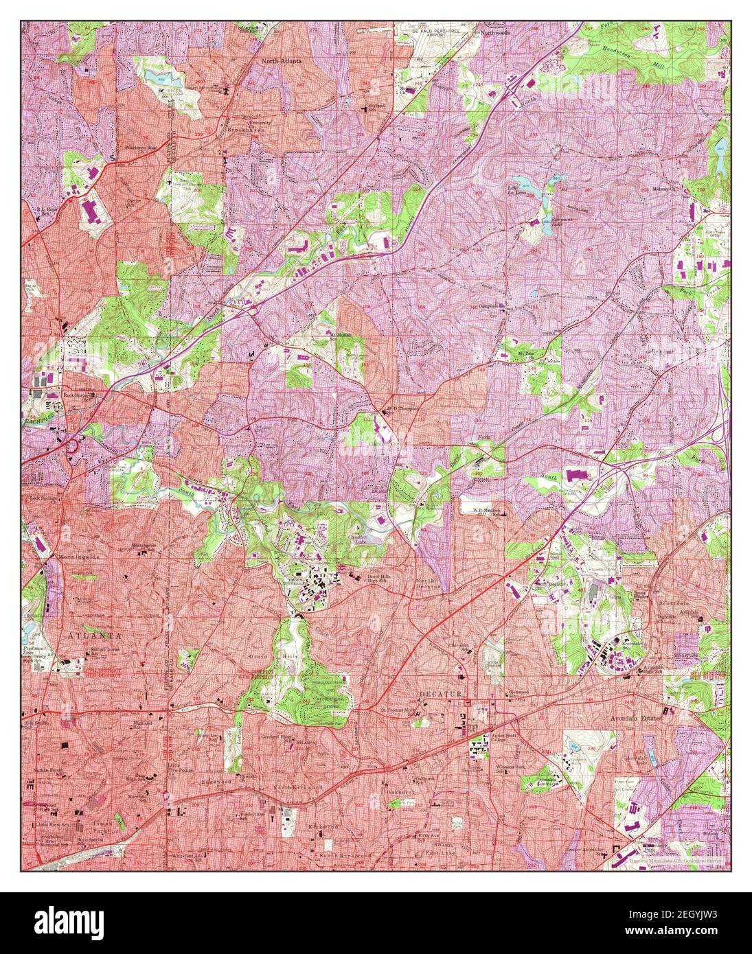 Northeast Atlanta, map 1954, 124000, United States of America by Timeless Maps, data U
