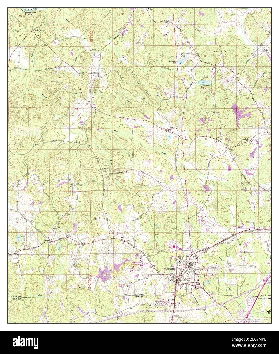 Palmetto, map 1954, 124000, United States of America by