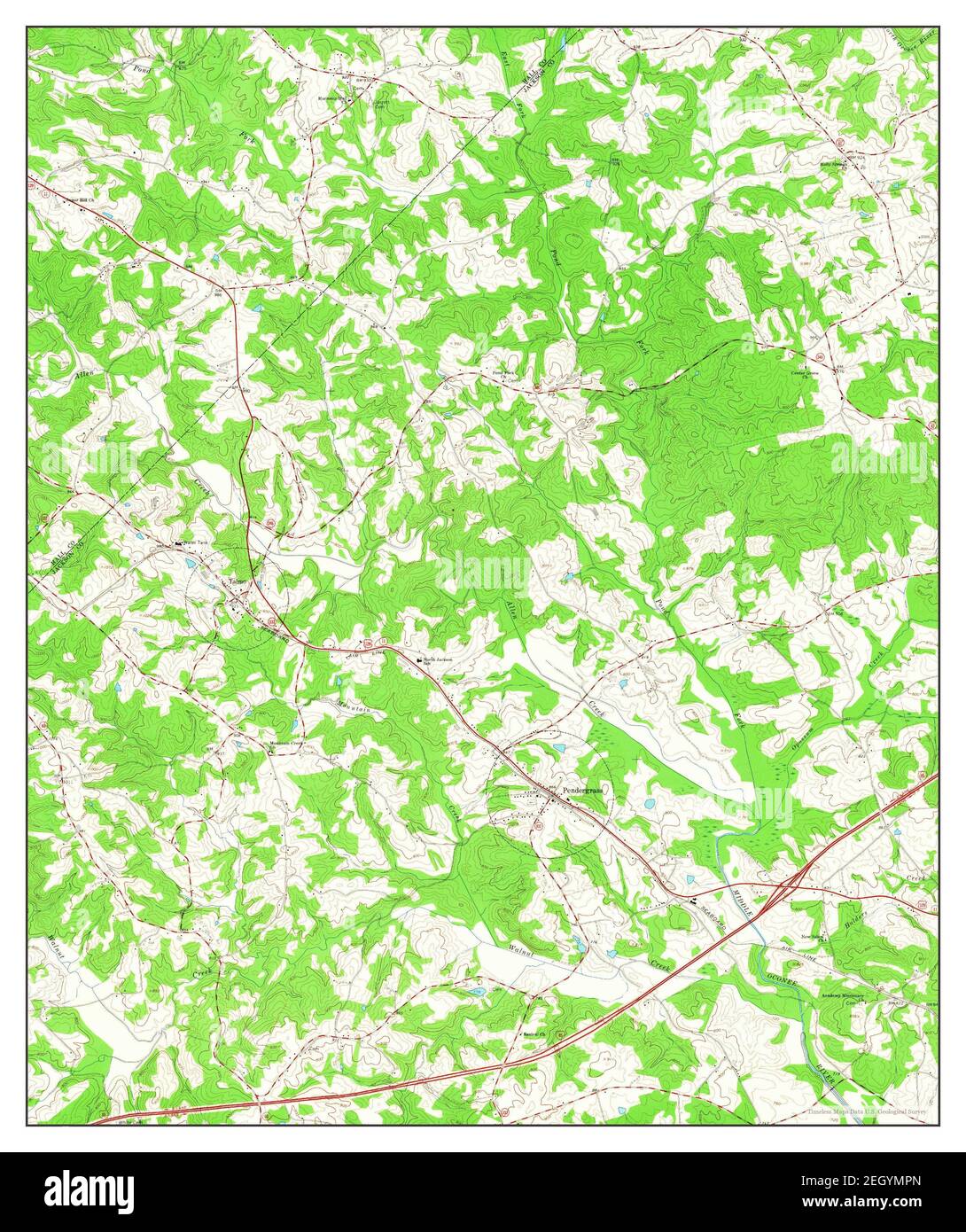 Pendergrass, map 1964, 124000, United States of America by