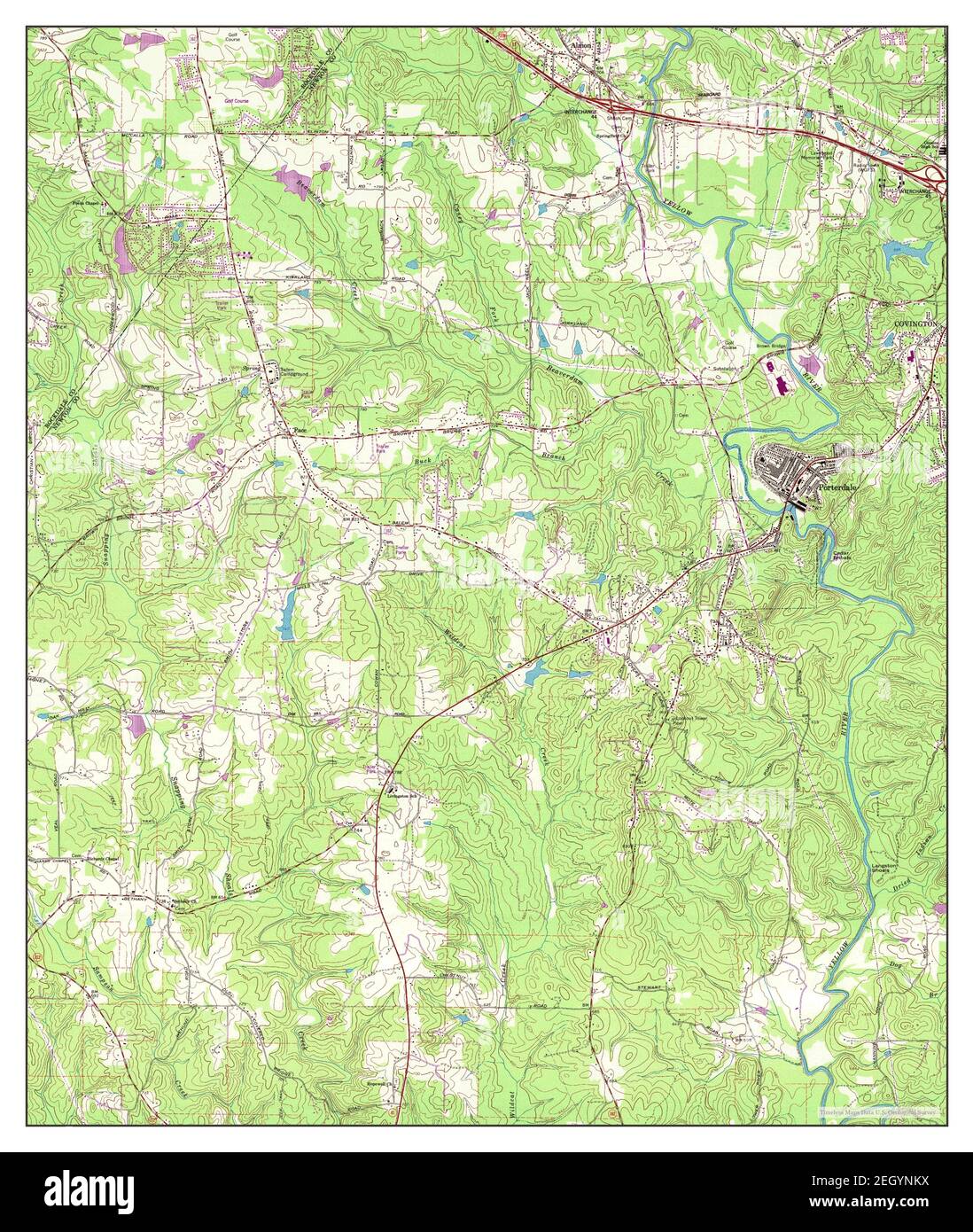 Porterdale, map 1964, 124000, United States of America by