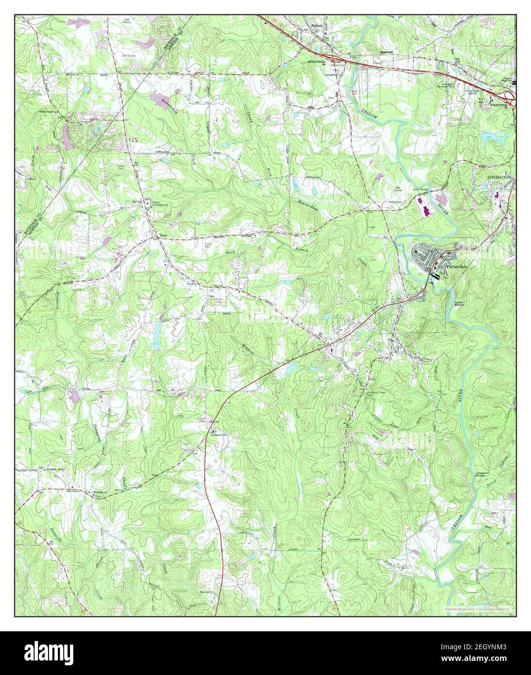 Porterdale, map 1964, 124000, United States of America by
