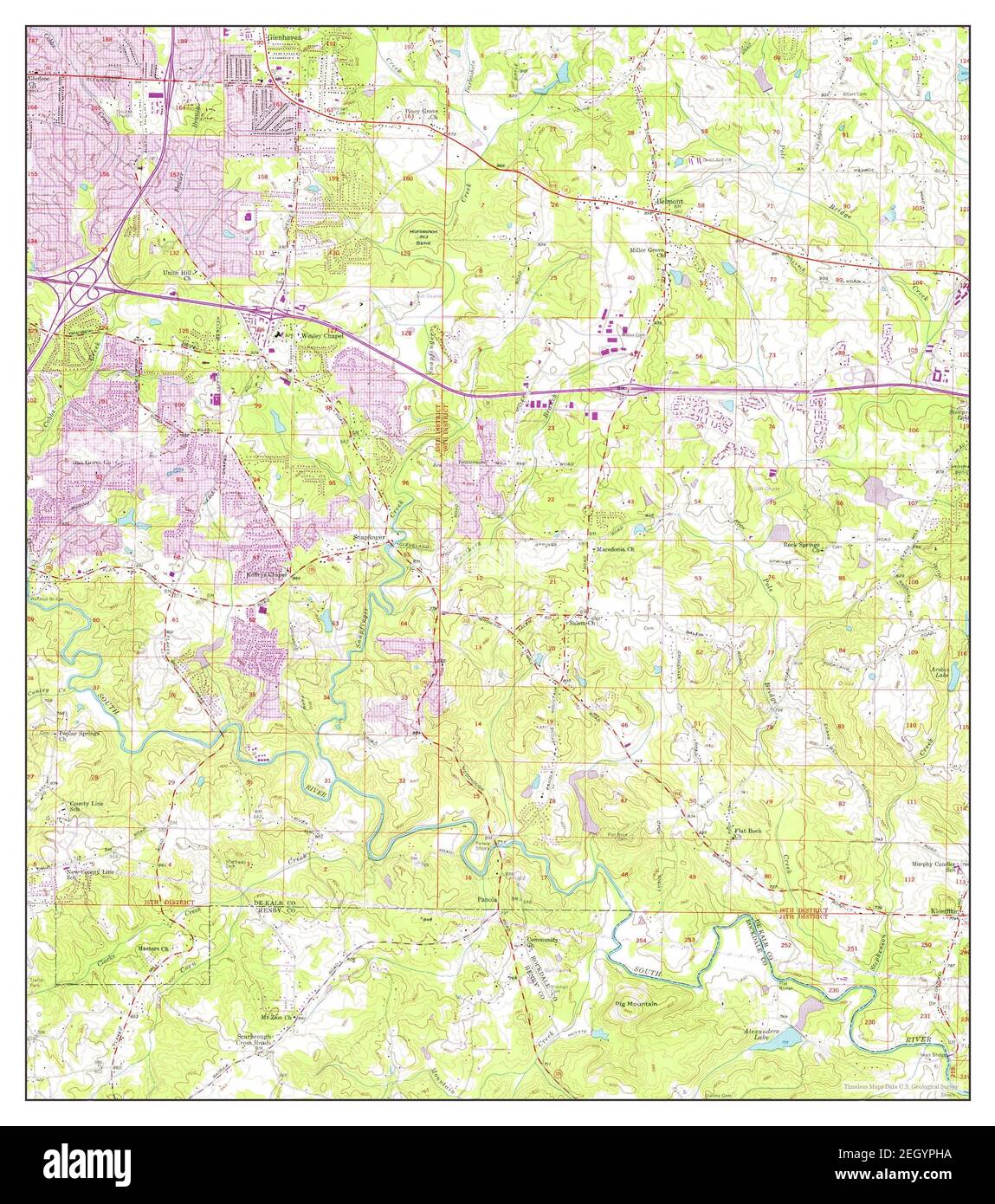 Redan, map 1956, 124000, United States of America by Timeless