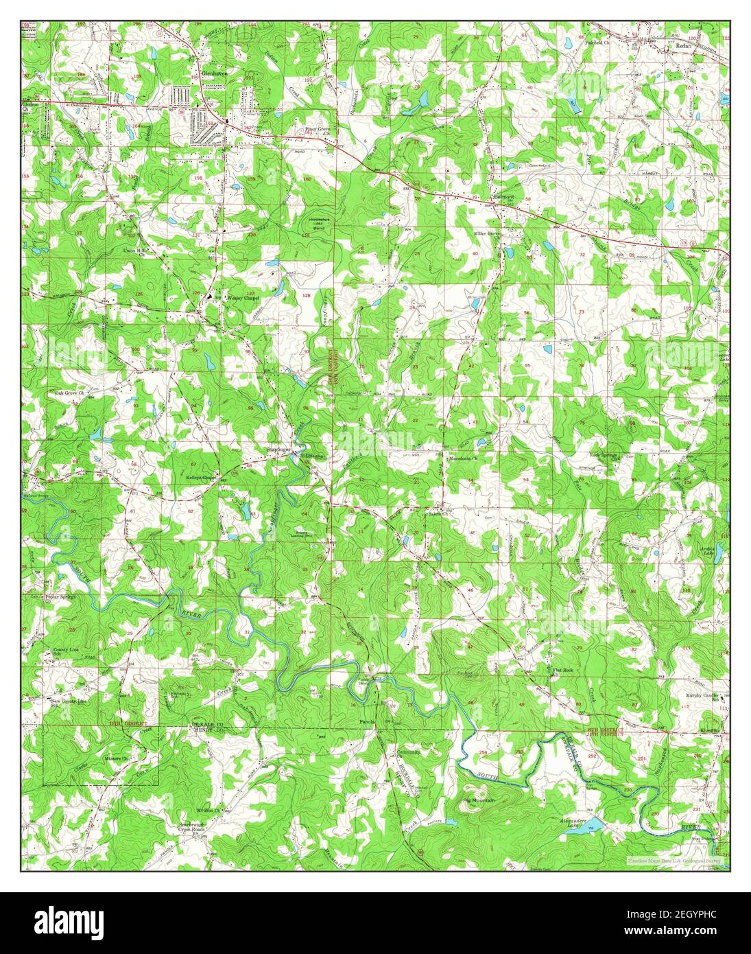 Redan, map 1956, 124000, United States of America by Timeless