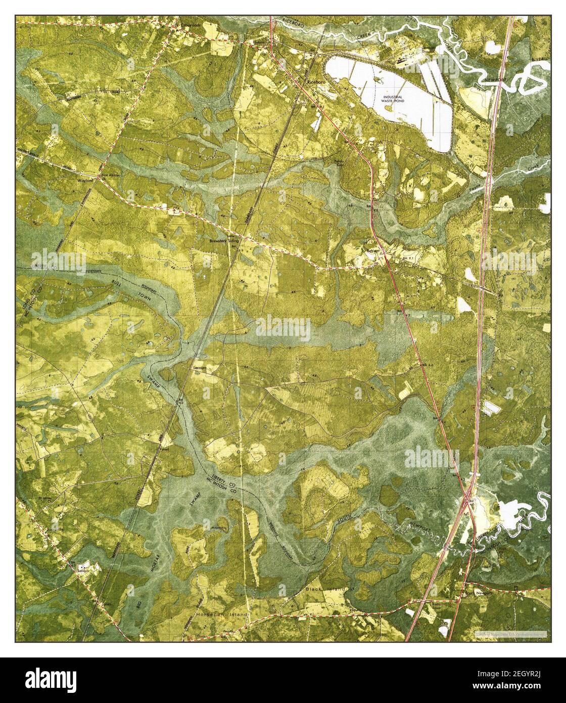 Riceboro, map 1980, 124000, United States of America by