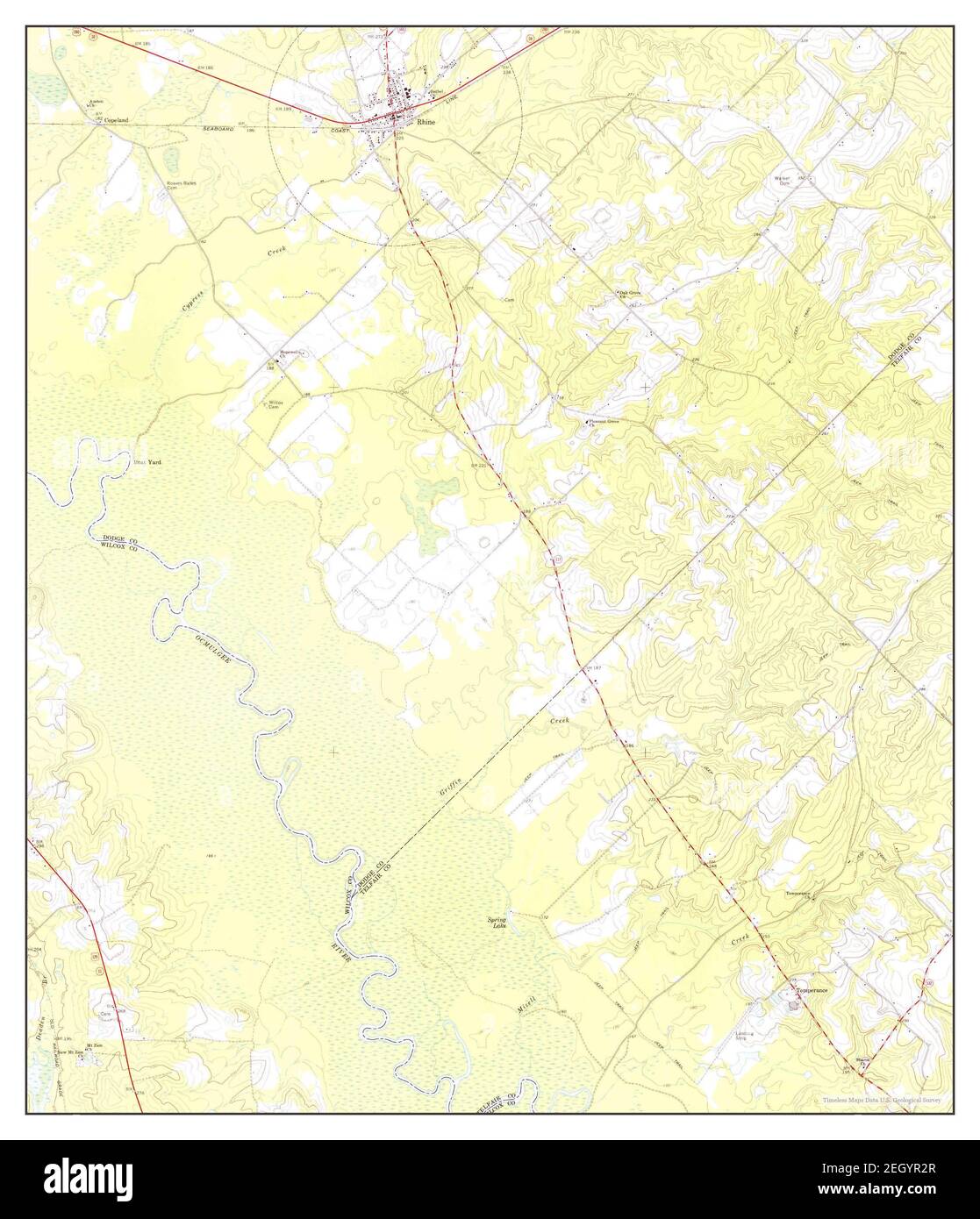Rhine, map 1977, 124000, United States of America by Timeless Maps, data U.S