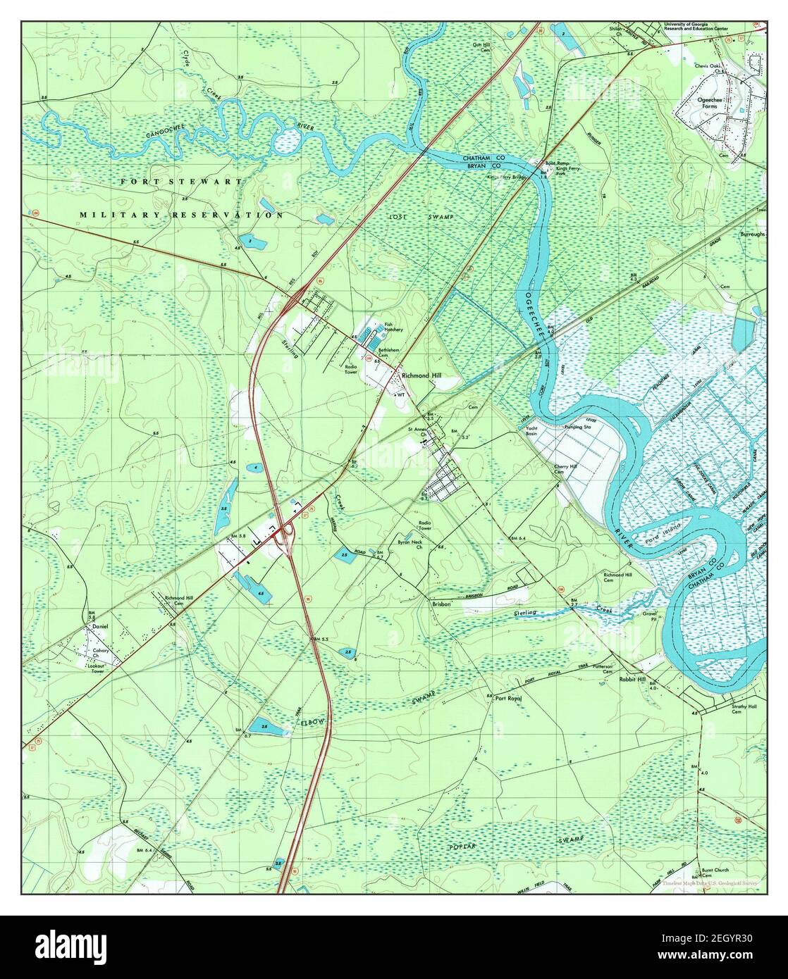 Richmond Hill, map 1997, 124000, United States of America by