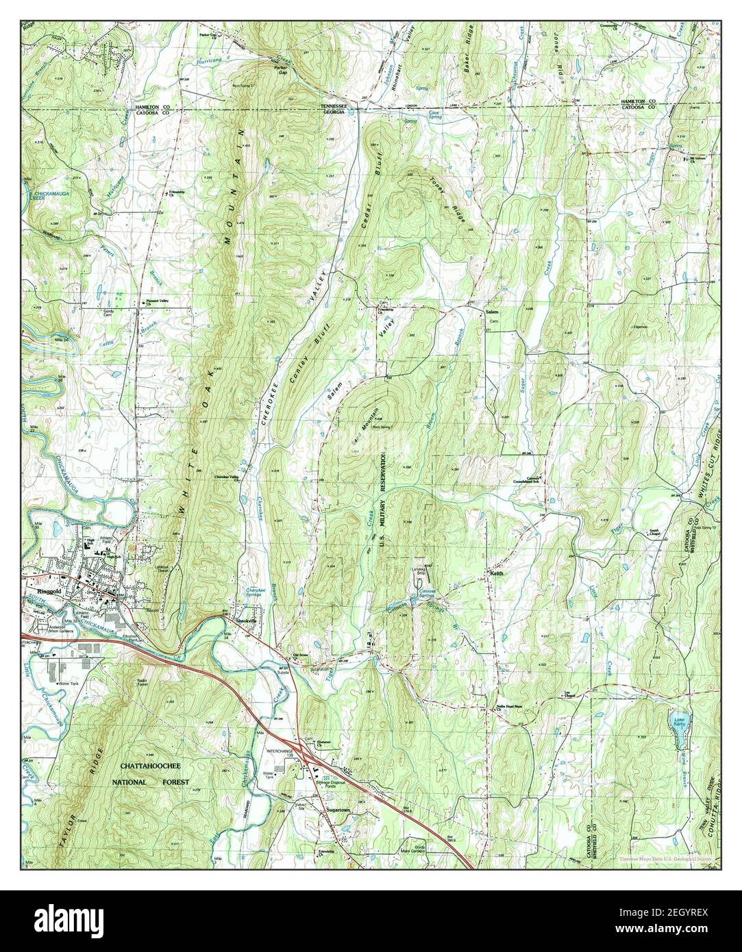 Ringgold, map 1983, 124000, United States of America by