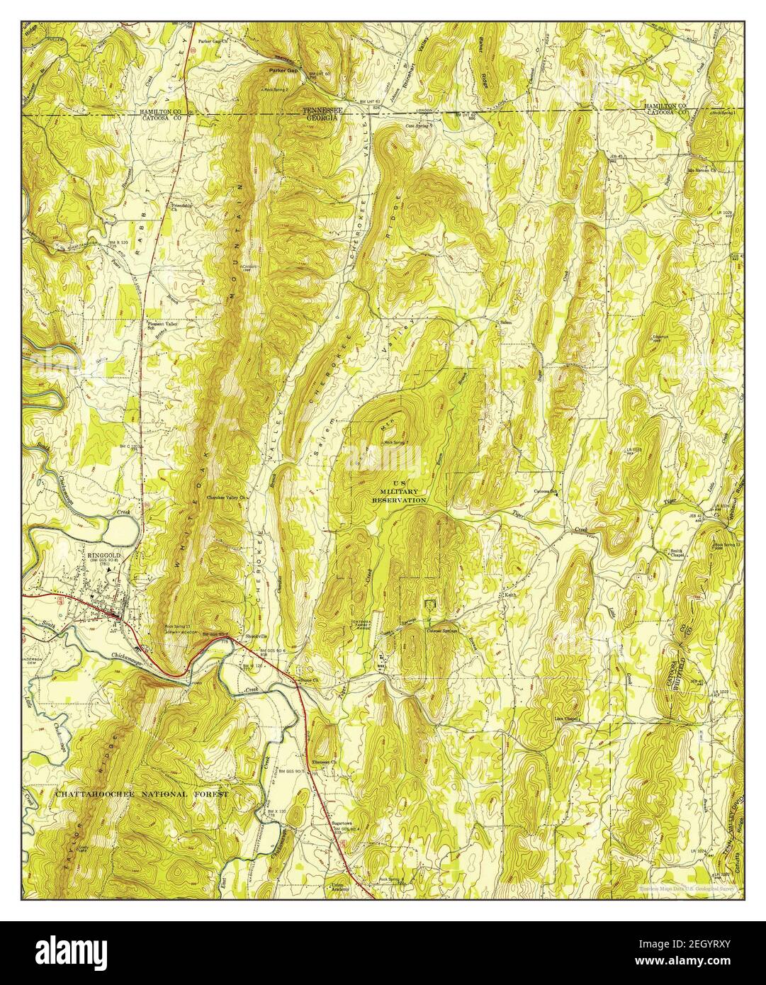 Ringgold Georgia Map 1946 1 United States Of America By Timeless Maps Data U S Geological Survey Stock Photo Alamy