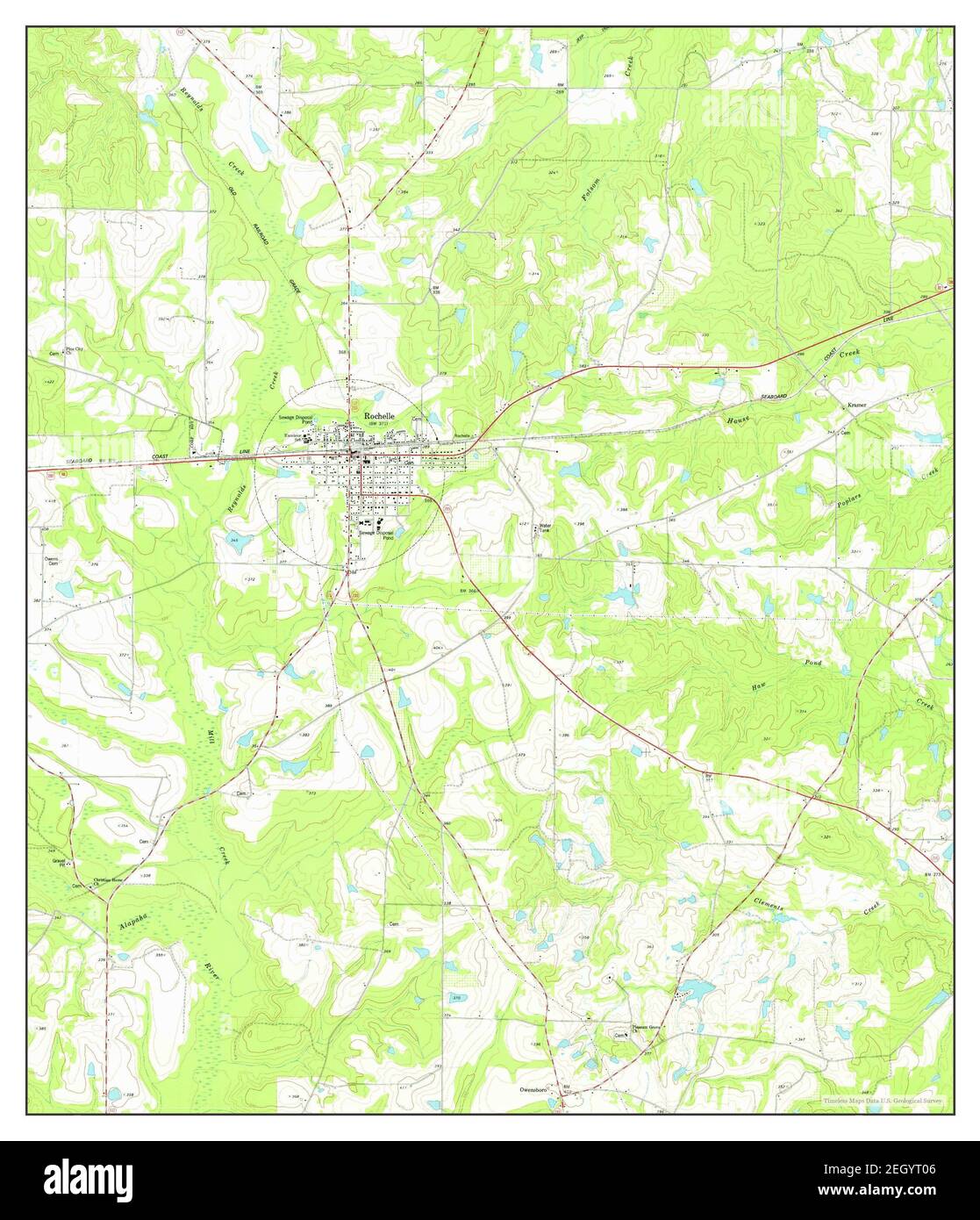 Rochelle, map 1977, 124000, United States of America by
