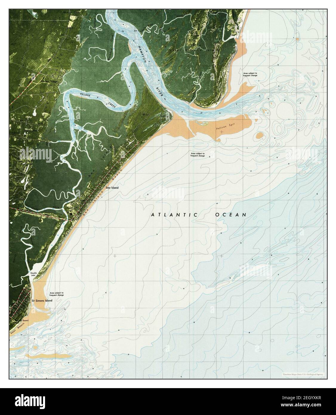 Sea island georgia map hi res stock - Sea Island Georgia Map 1979 124000 United States Of America By Timeless Maps Data Us Geological Survey 2EGYXKR 