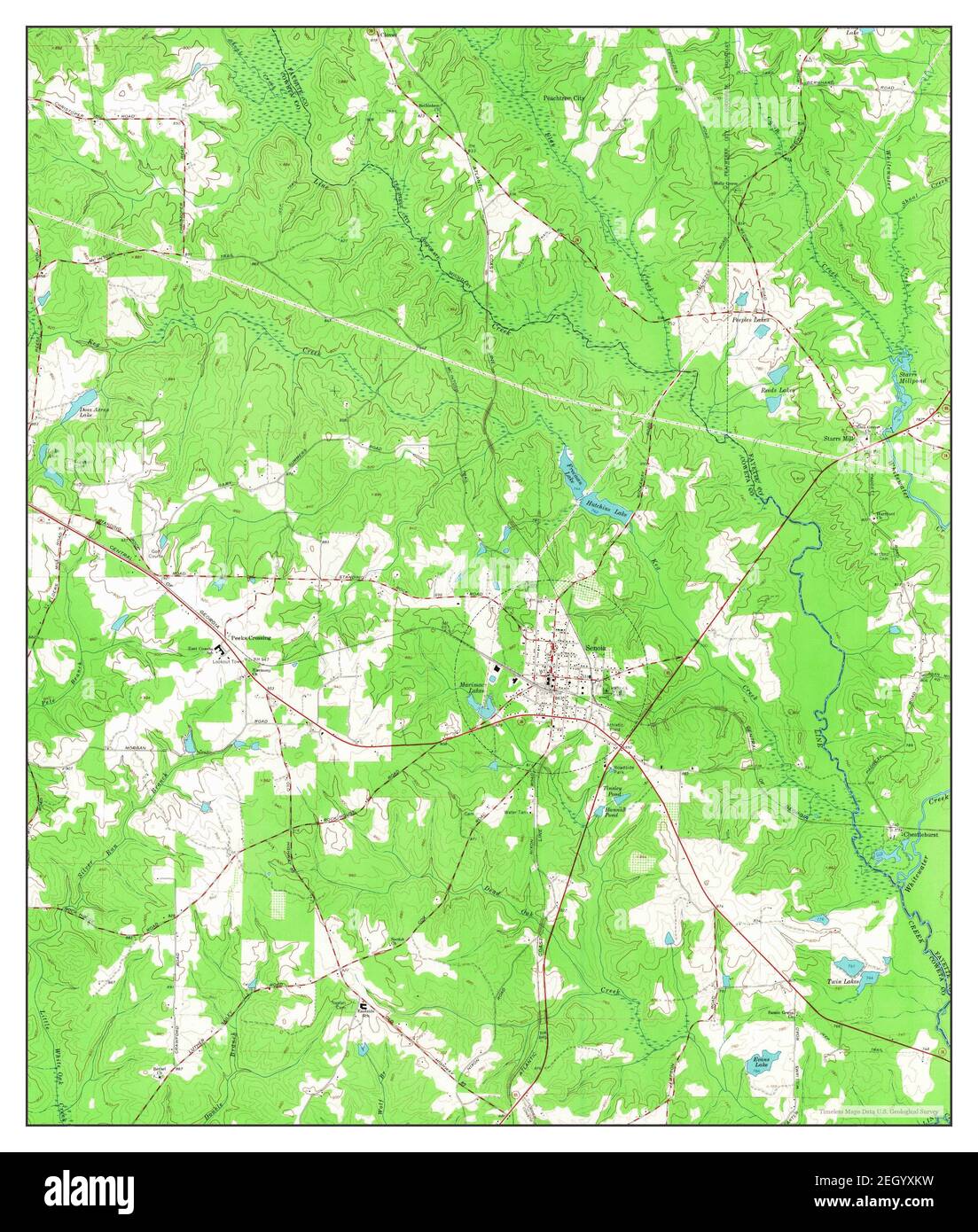 Senoia, map 1965, 124000, United States of America by