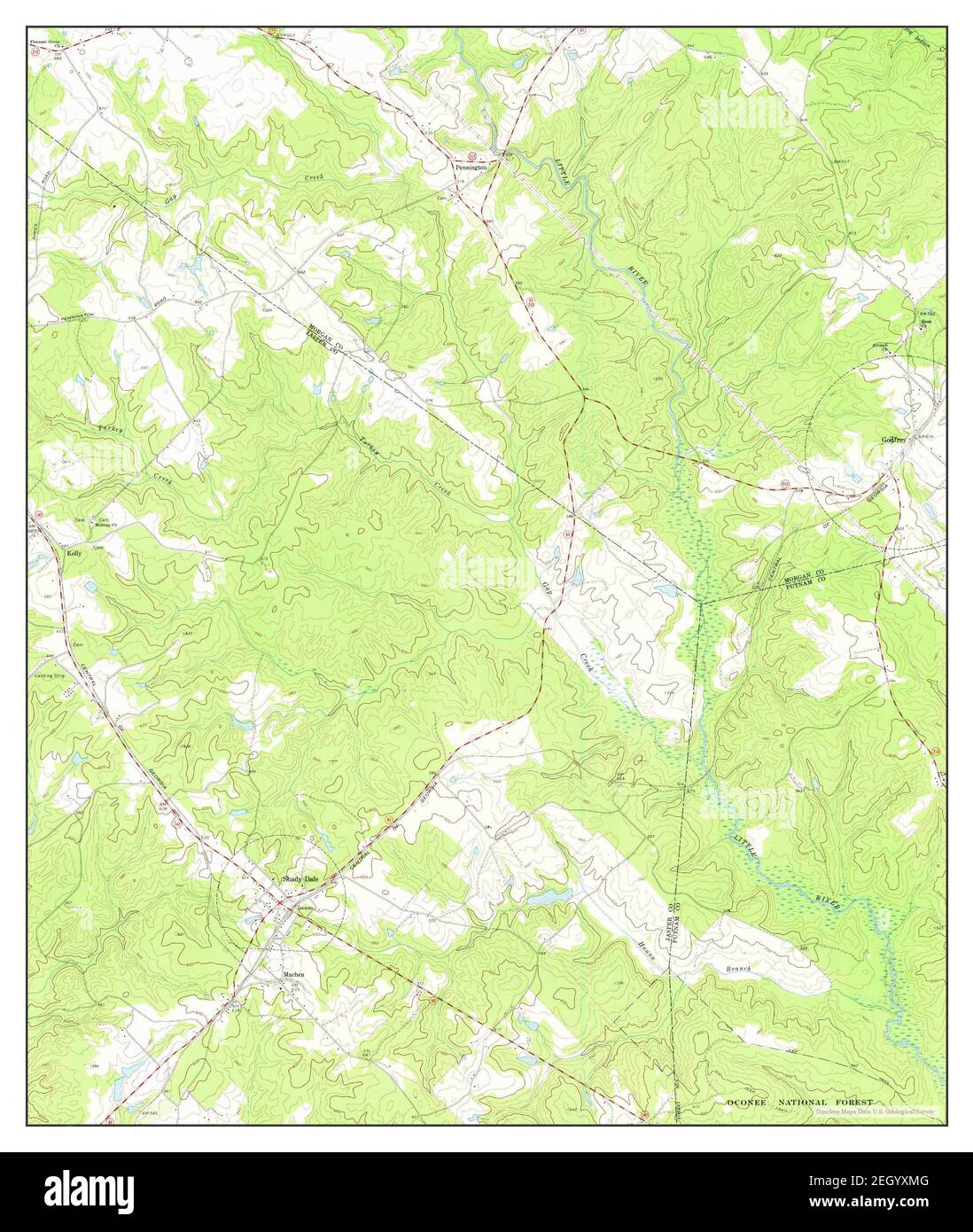 Shady Dale, Georgia, map 1972, 1:24000, United States of America by