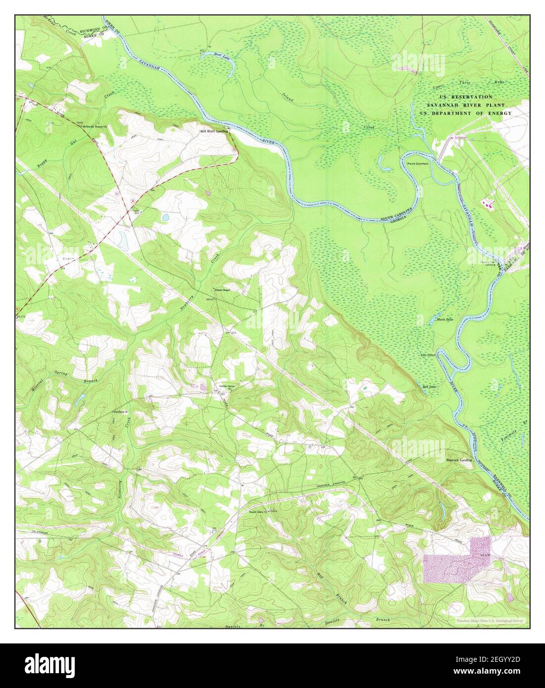 Shell Bluff Landing, map 1965, 124000, United States of