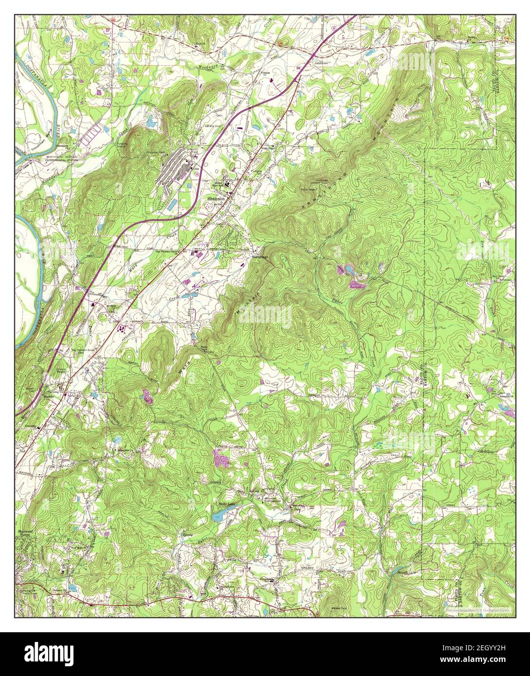 Shannon, map 1968, 124000, United States of America by