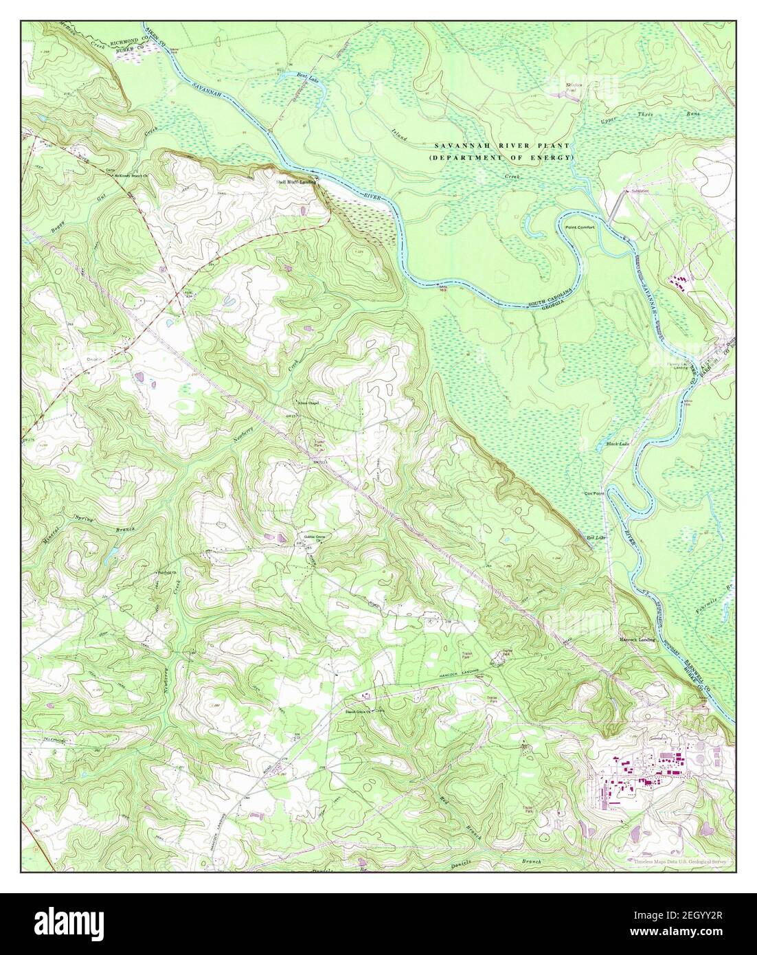 Shell Bluff Landing, map 1965, 124000, United States of