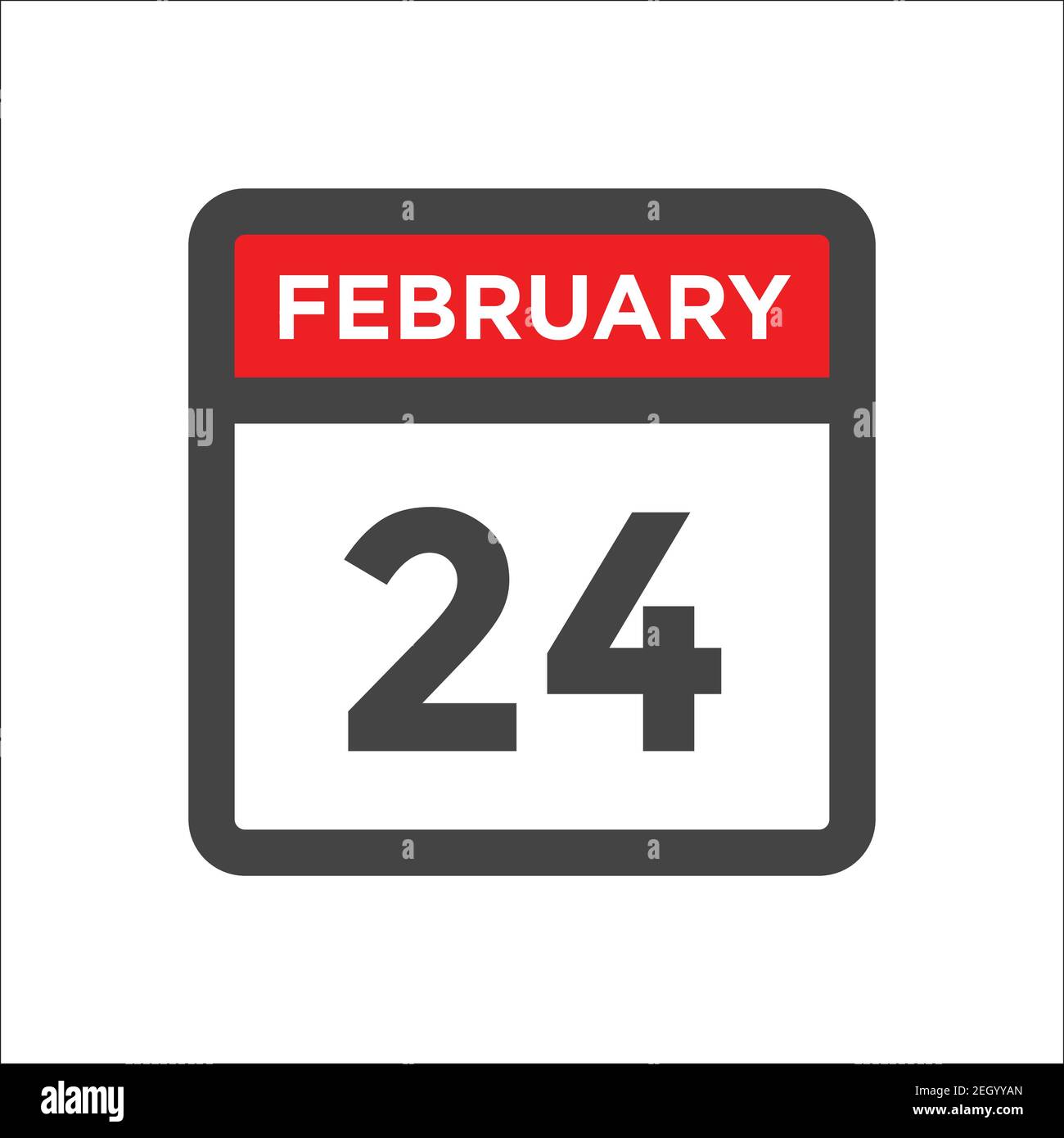 February 24 calendar icon with day and month Stock Vector Image & Art ...