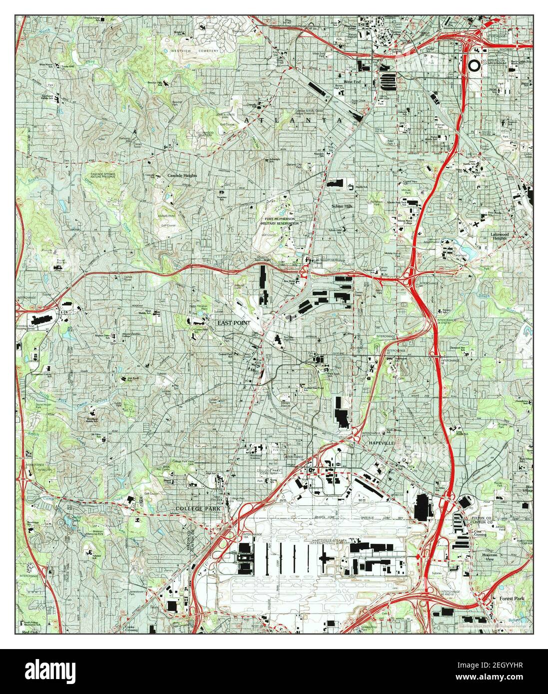 Map of u s southwest hi res stock - Southwest Atlanta Georgia Map 1993 124000 United States Of America By Timeless Maps Data Us Geological Survey 2EGYYHR