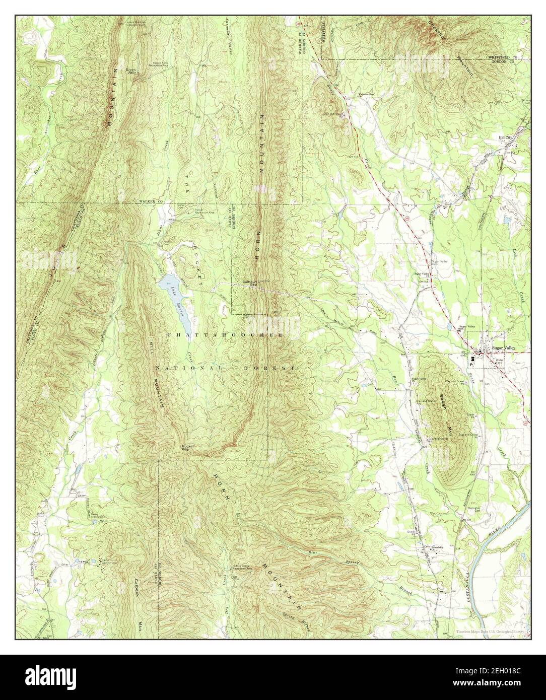 Sugar Valley, map 1967, 124000, United States of America by