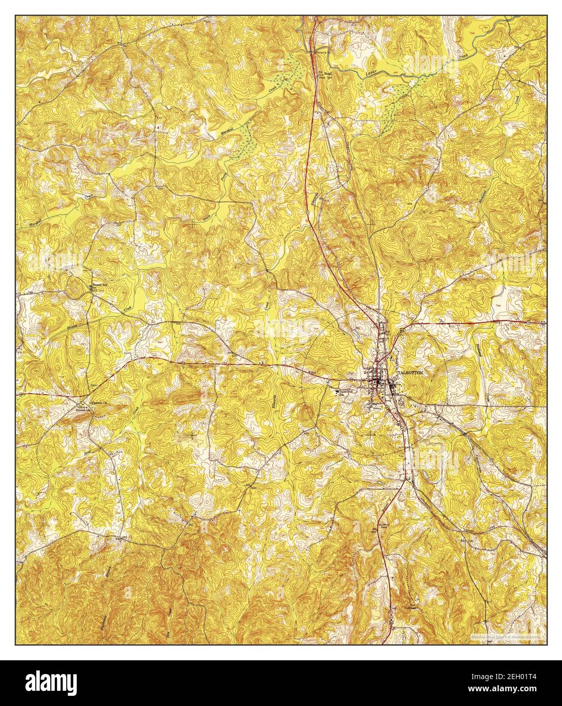 Talbotton, map 1950, 124000, United States of America by Timeless Maps, data U.S