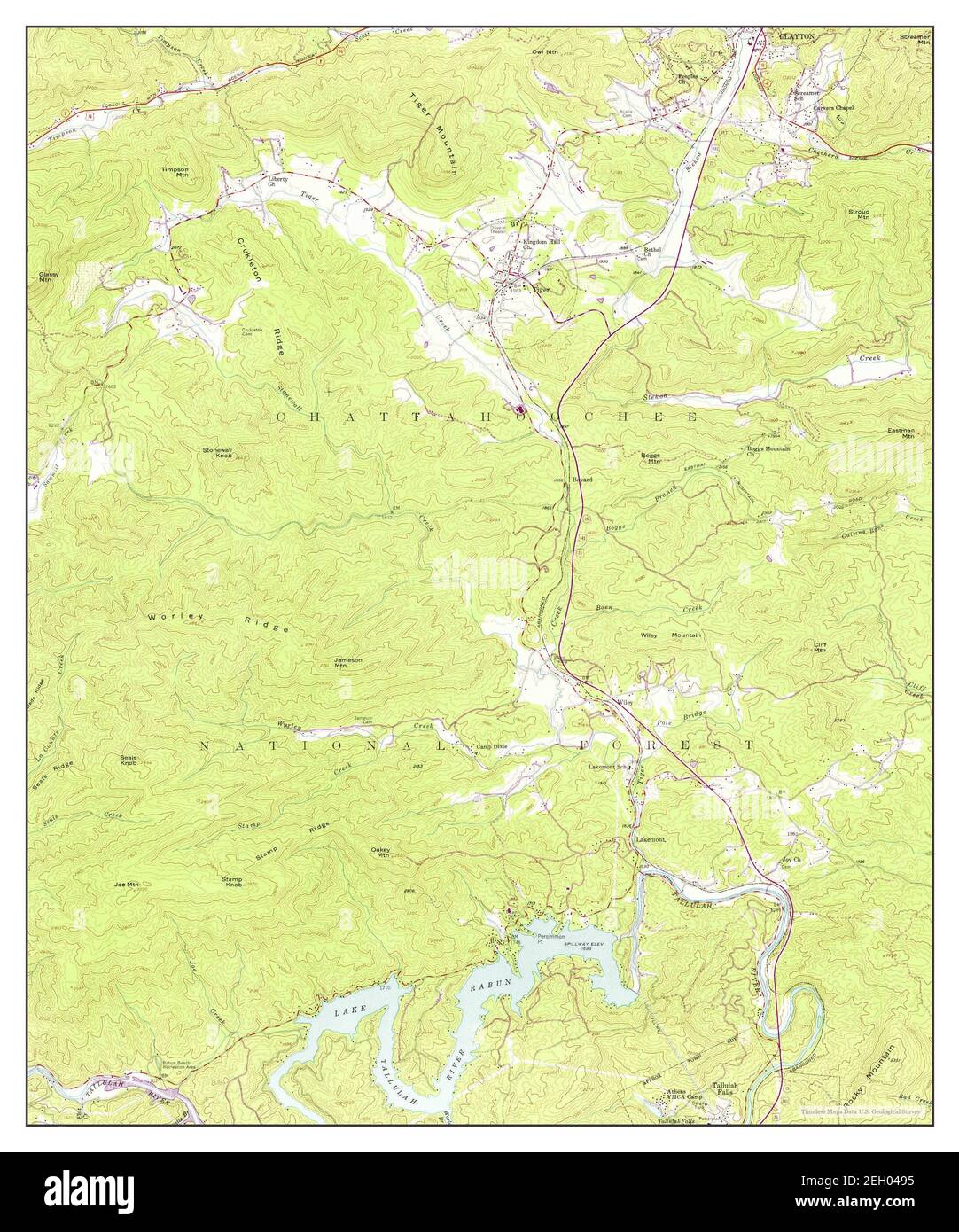 Tiger, map 1957, 124000, United States of America by Timeless