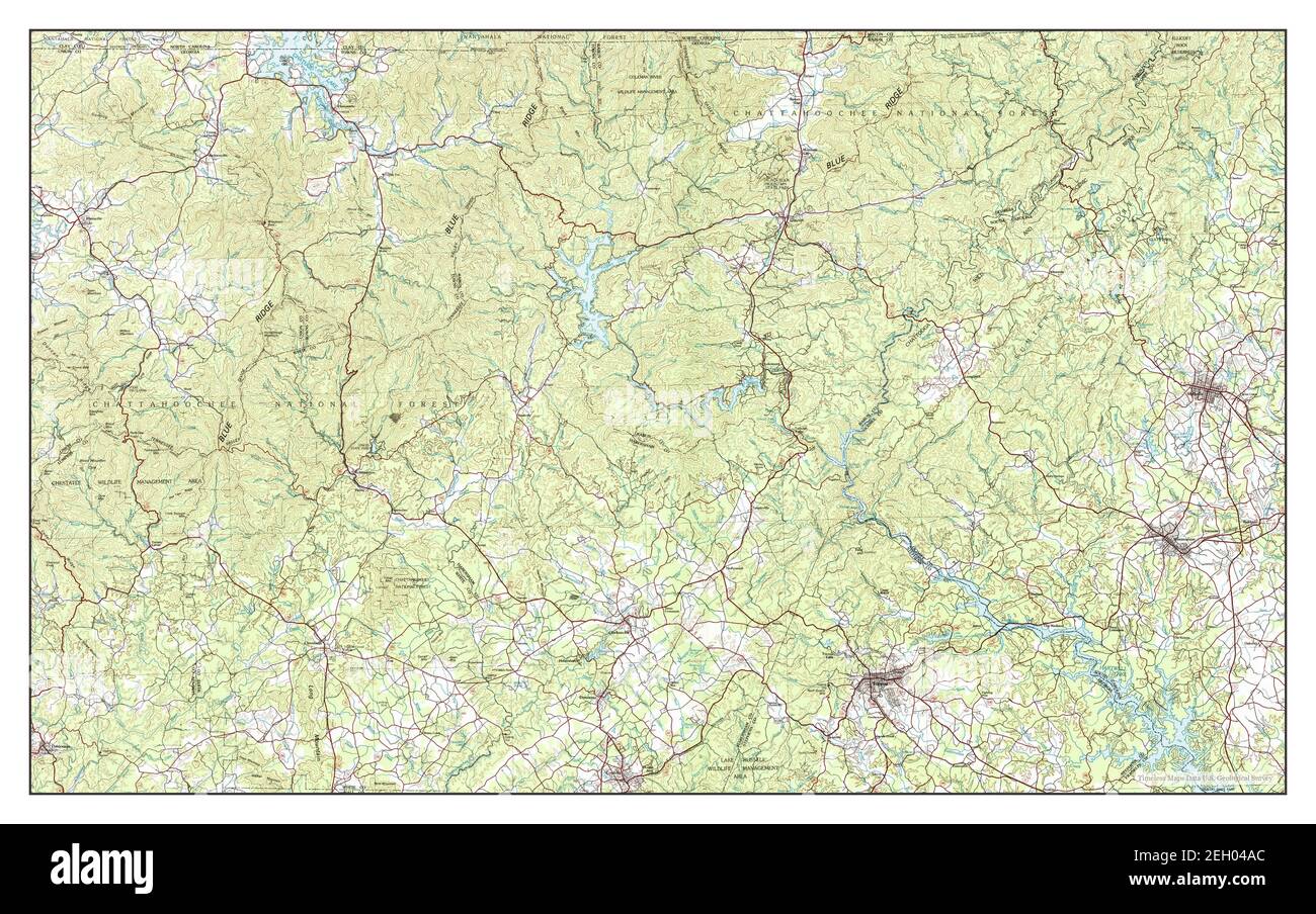 Toccoa, map 1981, 1100000, United States of America by