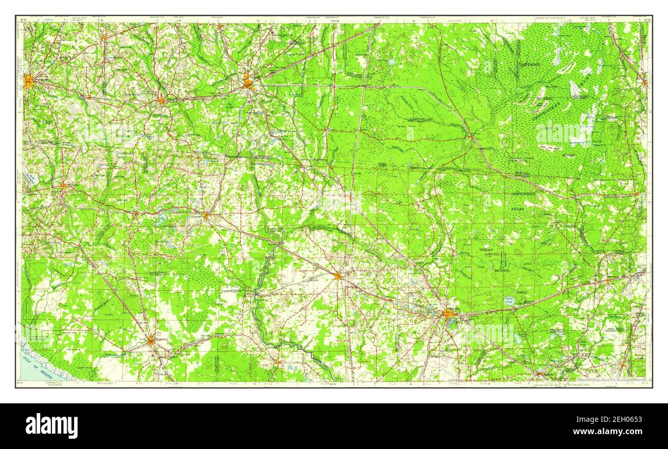 Valdosta, map 1959, 1250000, United States of America by