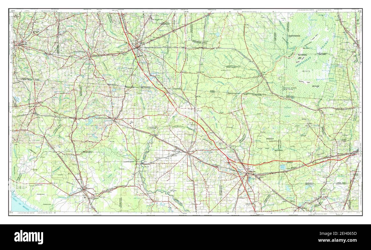 Valdosta, map 1954, 1250000, United States of America by