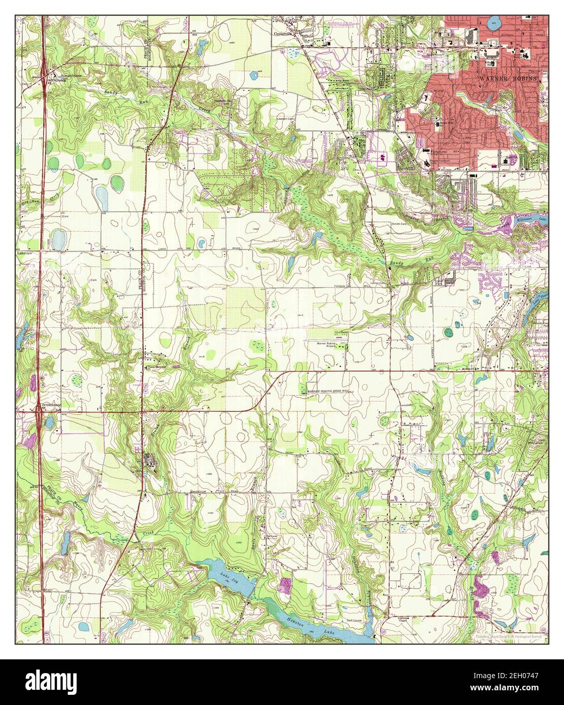 Warner Robins SW, map 1973, 124000, United States of America