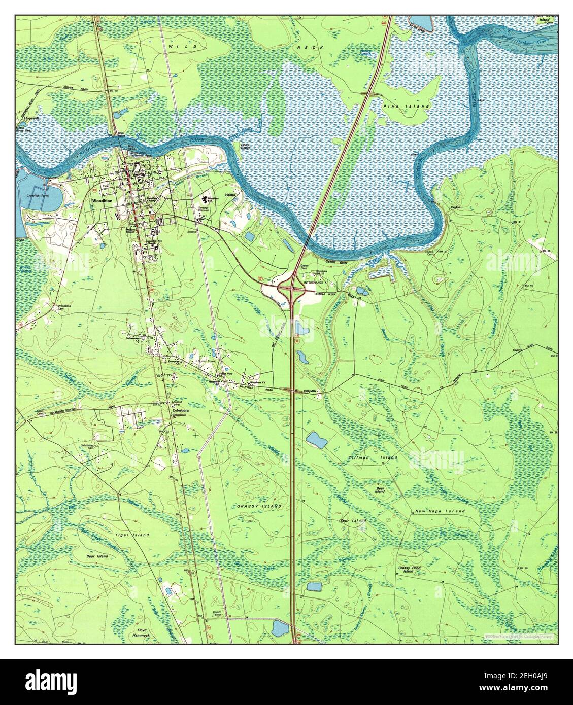 Woodbine, map 1993, 124000, United States of America by