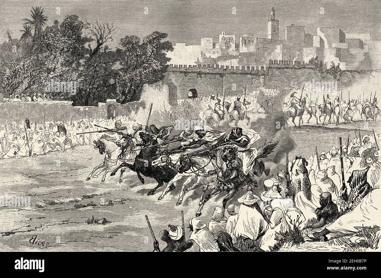 The Moroccan Tradition Of Fantasia Lab Al Baroud Unpowder Game Or Tbourida Is A Stylized Reenactment Of A Wartime Cavalry Charge A Celebration Of The Region S History And Of The Bond Between