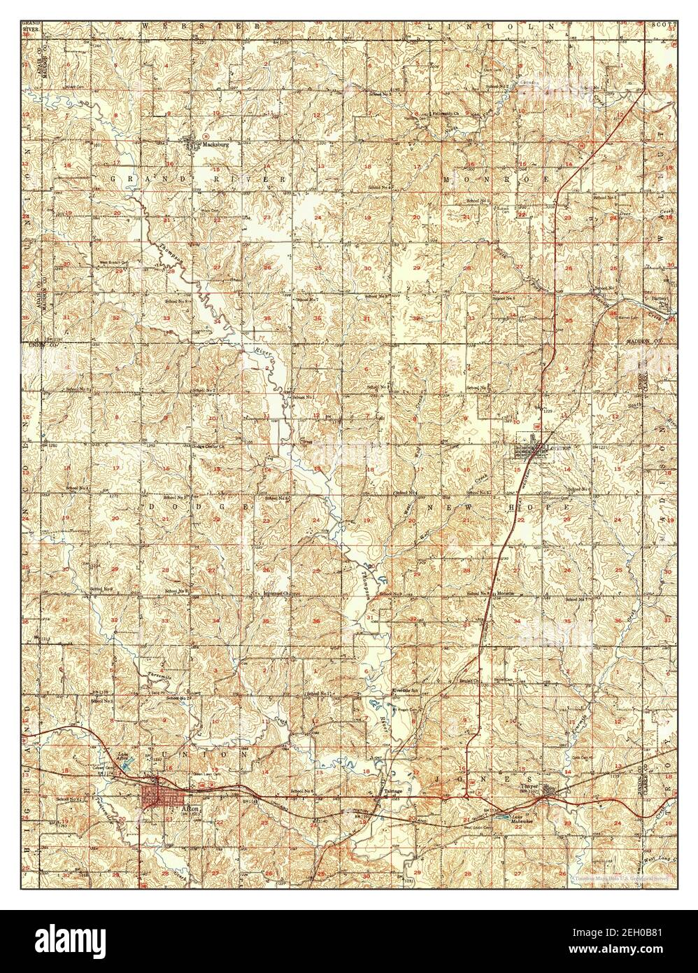 Afton, Iowa, map 1951, 162500, United States of America by Timeless
