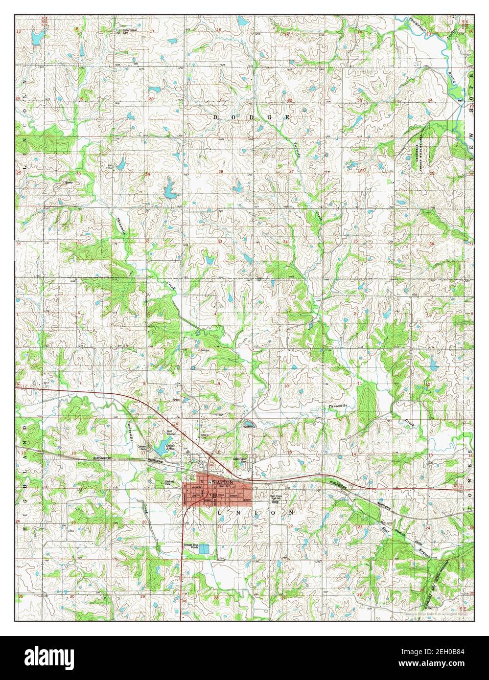 Afton, Iowa, map 1983, 124000, United States of America by Timeless