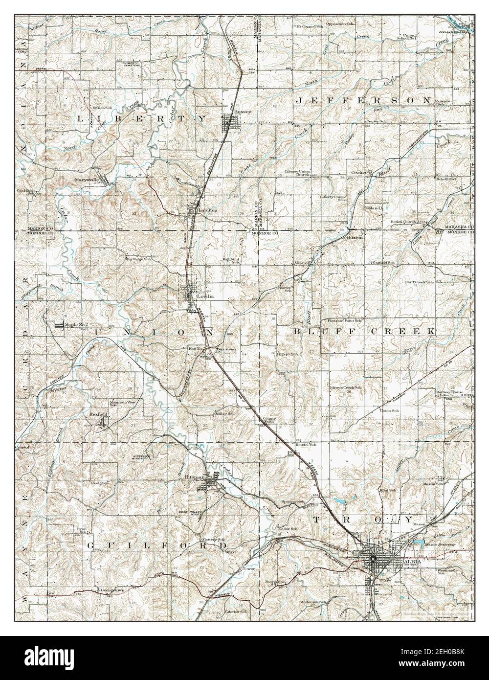 Albia, Iowa, map 1929, 1:62500, United States of America by Timeless Maps, data U.S. Geological Survey Stock Photo